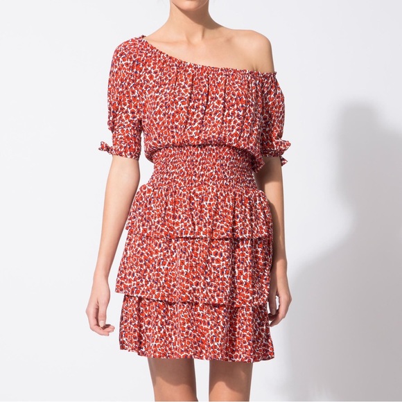 MAJE🖤 Leopard crêpe mini dress - Picture 1 of 6